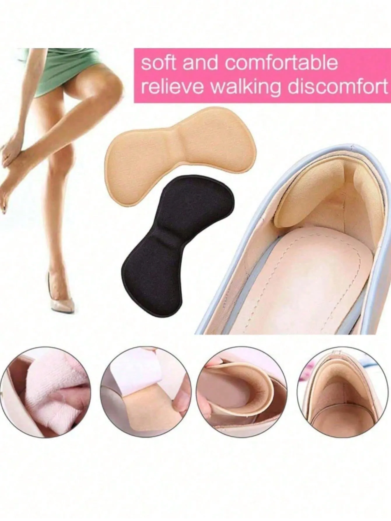 10 Pairs Of Heel Protection Insoles, Comfortable Insoles, Heel Insole Patches Anti-Wear Pads Foot Care Heel Protectors Sticky Back Insoles Insoles