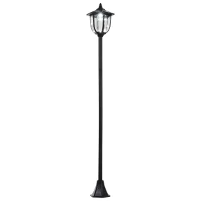 1.77m Tall Free-Standing ABS Garden Solar LED Lamp Post Black