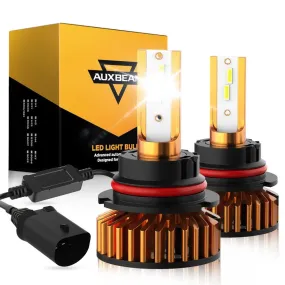 9004 LED Headlight Bulbs 52W 10000LM F2 Series Mini Size 6500K Cool White |  2 Bulbs