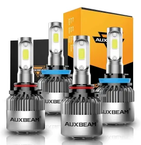 9005 H11 LED Headlight Bulbs 72W 8000ML S2 Series Super Brightest COB 6500K Cool White | 4 Bulbs