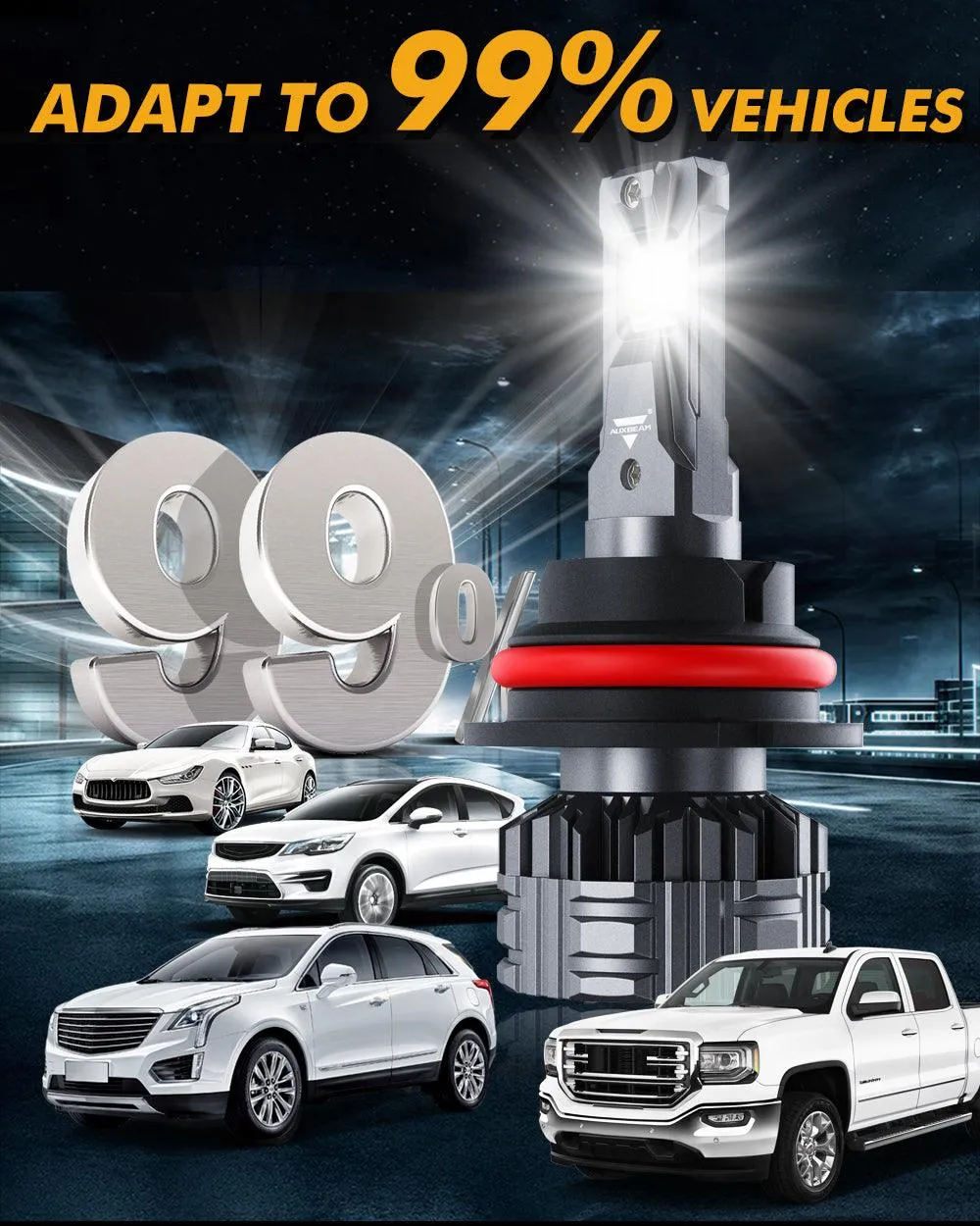 9007 LED Headlight Bulbs 110W 24000LM F22 Series High Brightness 6500K Cool White | 2 Bulbs