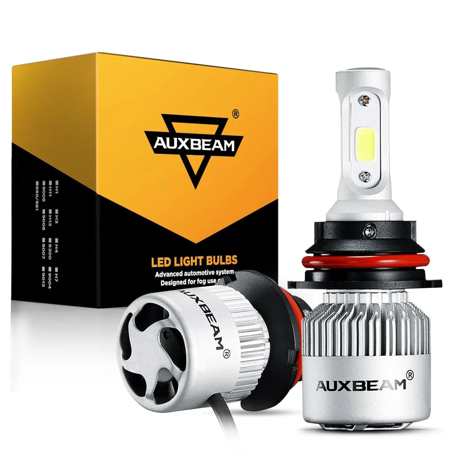 9007/HB5 LED Headlight Bulbs 72W 8000ML S2 Series Super Brightes COB 6500K Cool White | 2 Bulbs