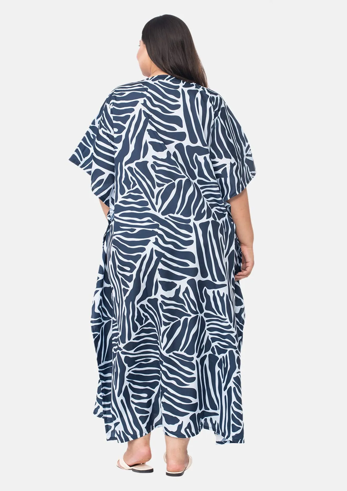 Abstract Print Long Kaftan