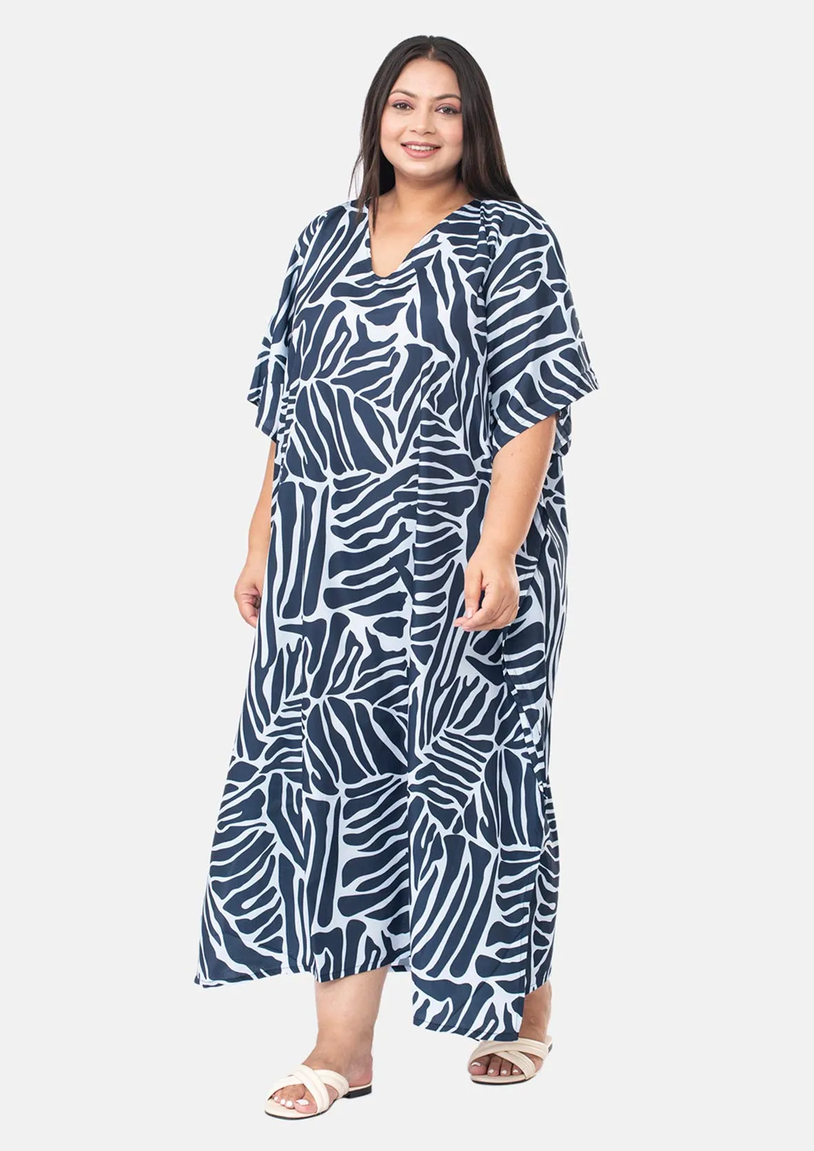 Abstract Print Long Kaftan