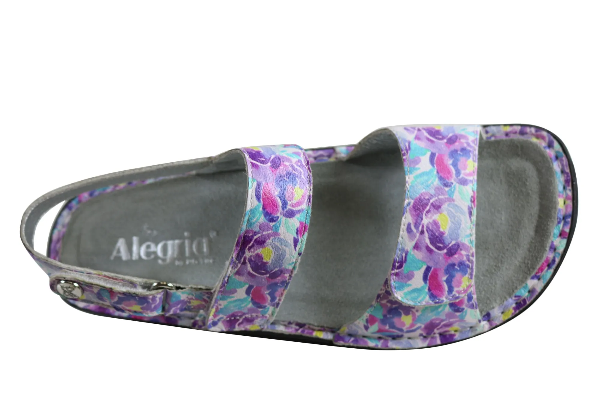 Alegria Verona Womens Comfortable Leather Adjustable Strap Sandals