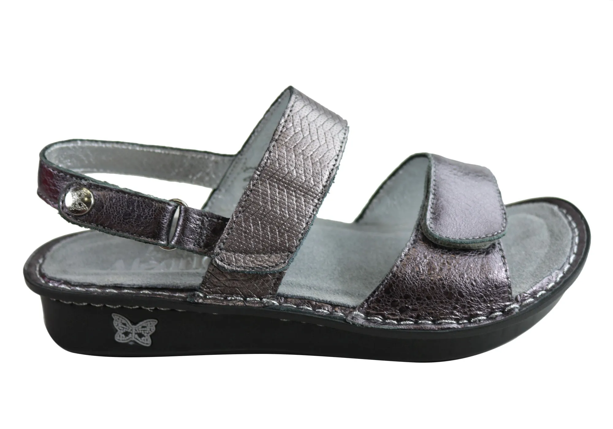 Alegria Verona Womens Comfortable Leather Adjustable Strap Sandals