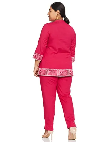 Amazon Brand - Myx Women's Cotton Regular Short Kurti (SS19STK1A_Pink_XL)