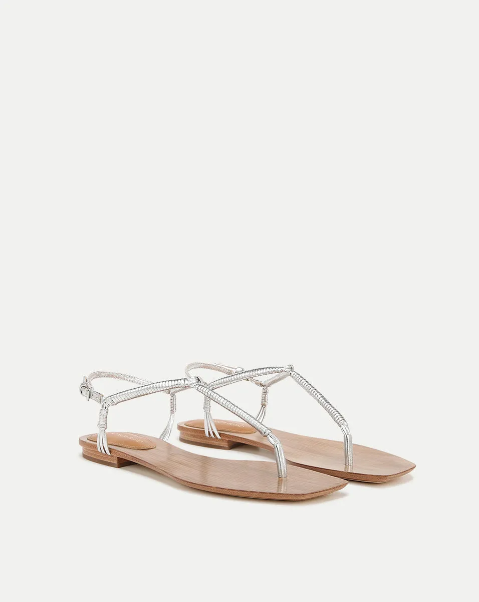 Amelia T-Strap Metallic Sandal