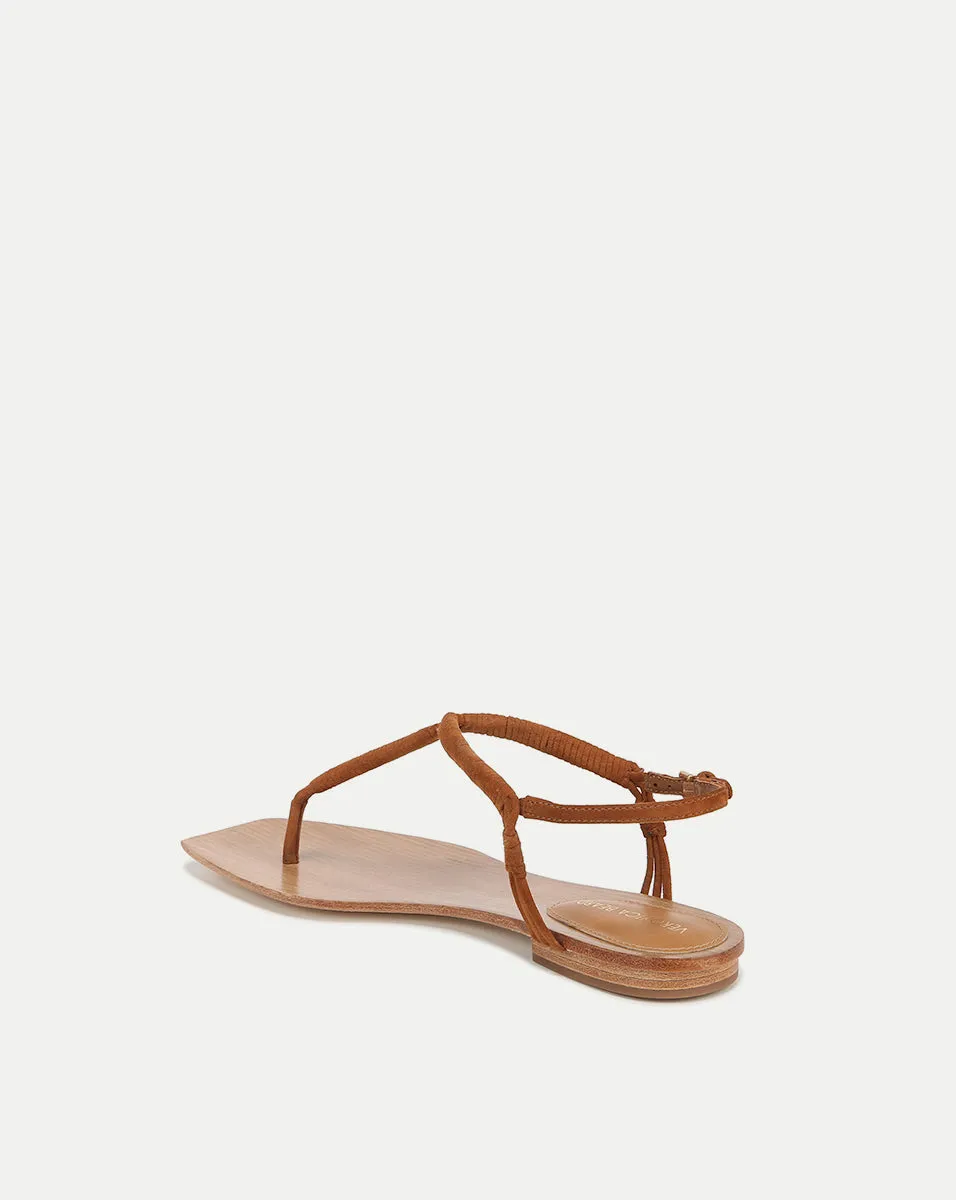 Amelia T-Strap Suede Sandal