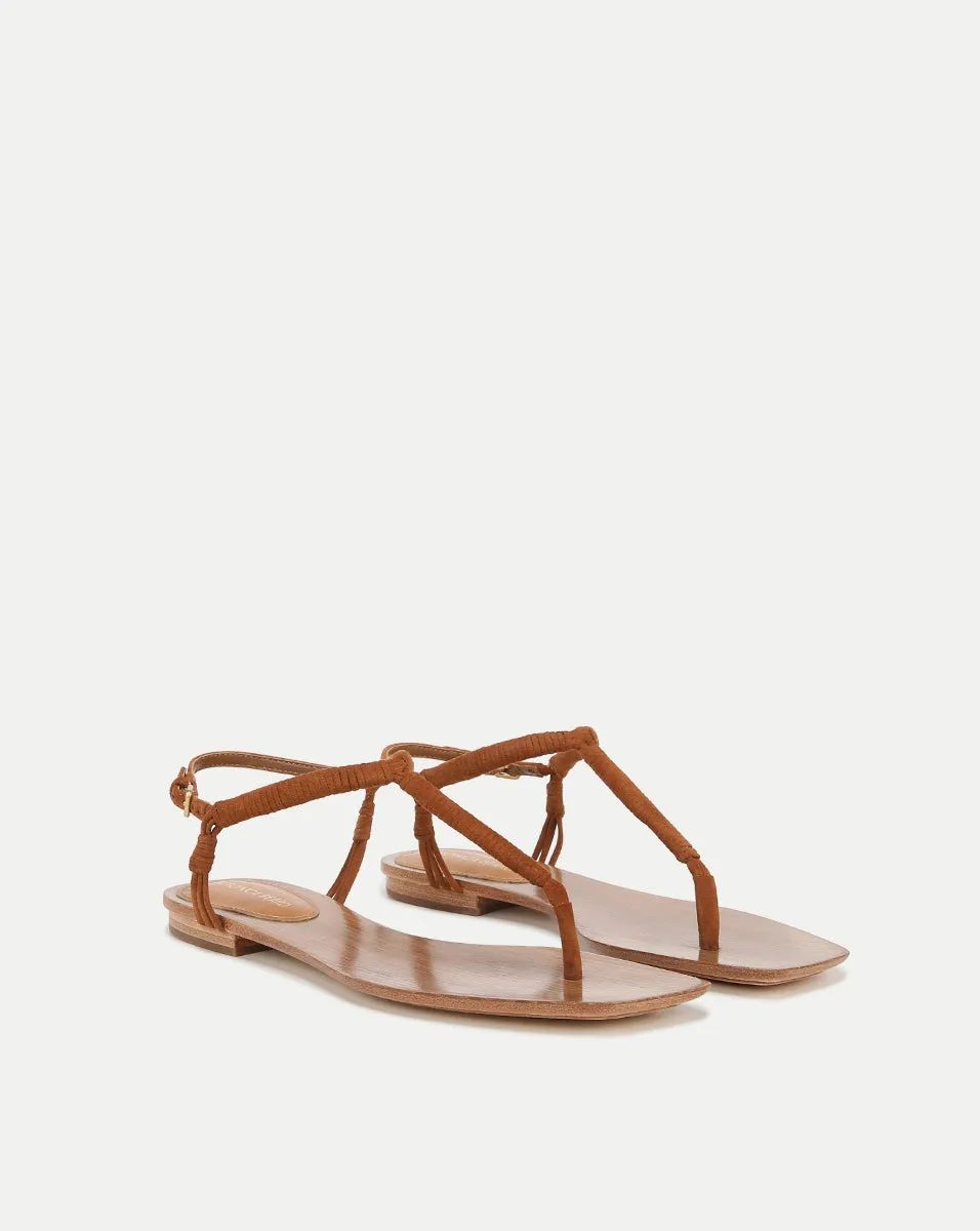 Amelia T-Strap Suede Sandal