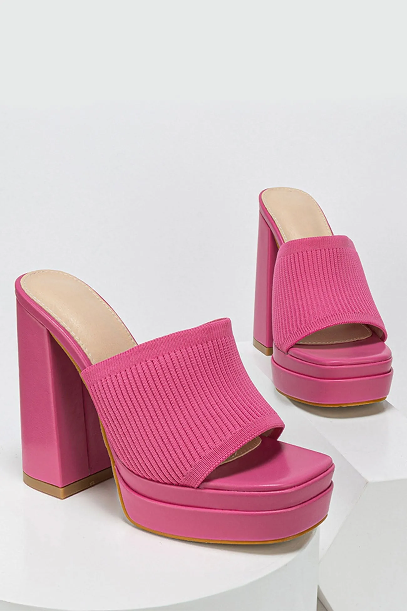 Amozae-Knitted Block Platform High Heel Sandals