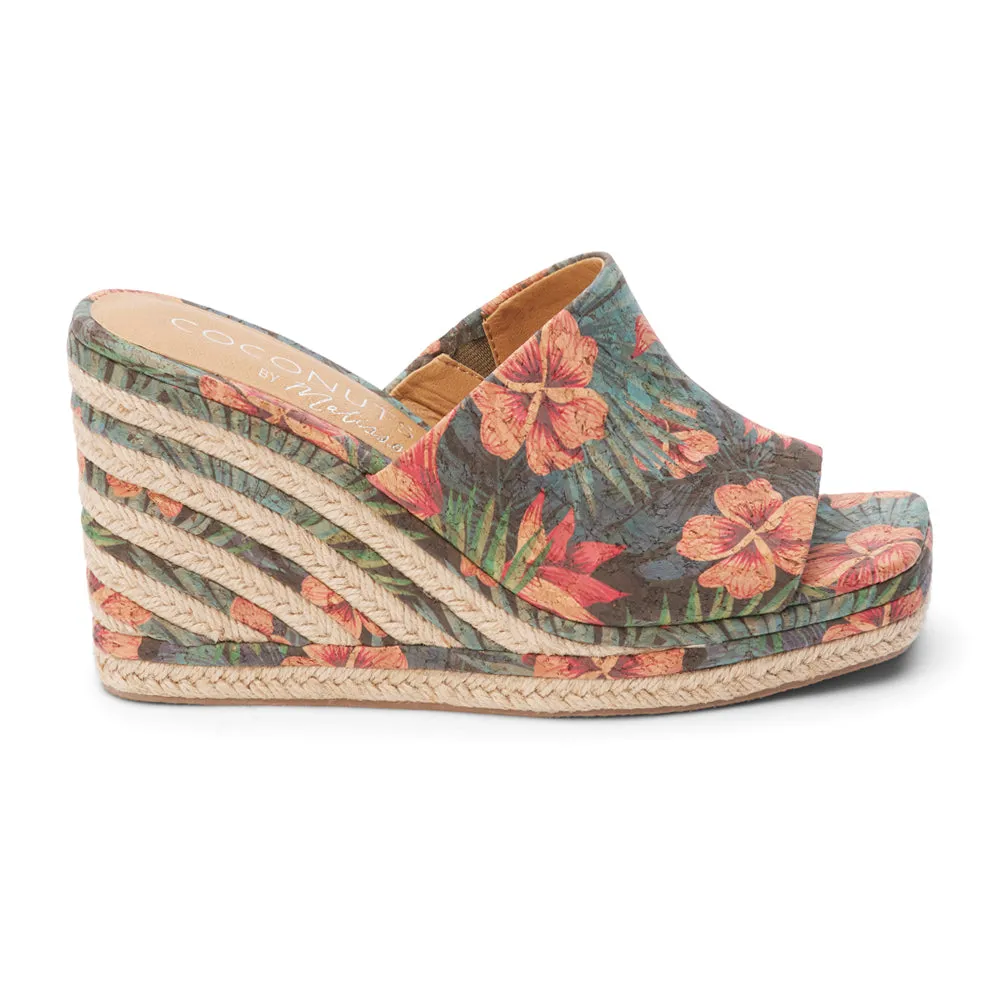 Audrey Floral Wedge Sandals