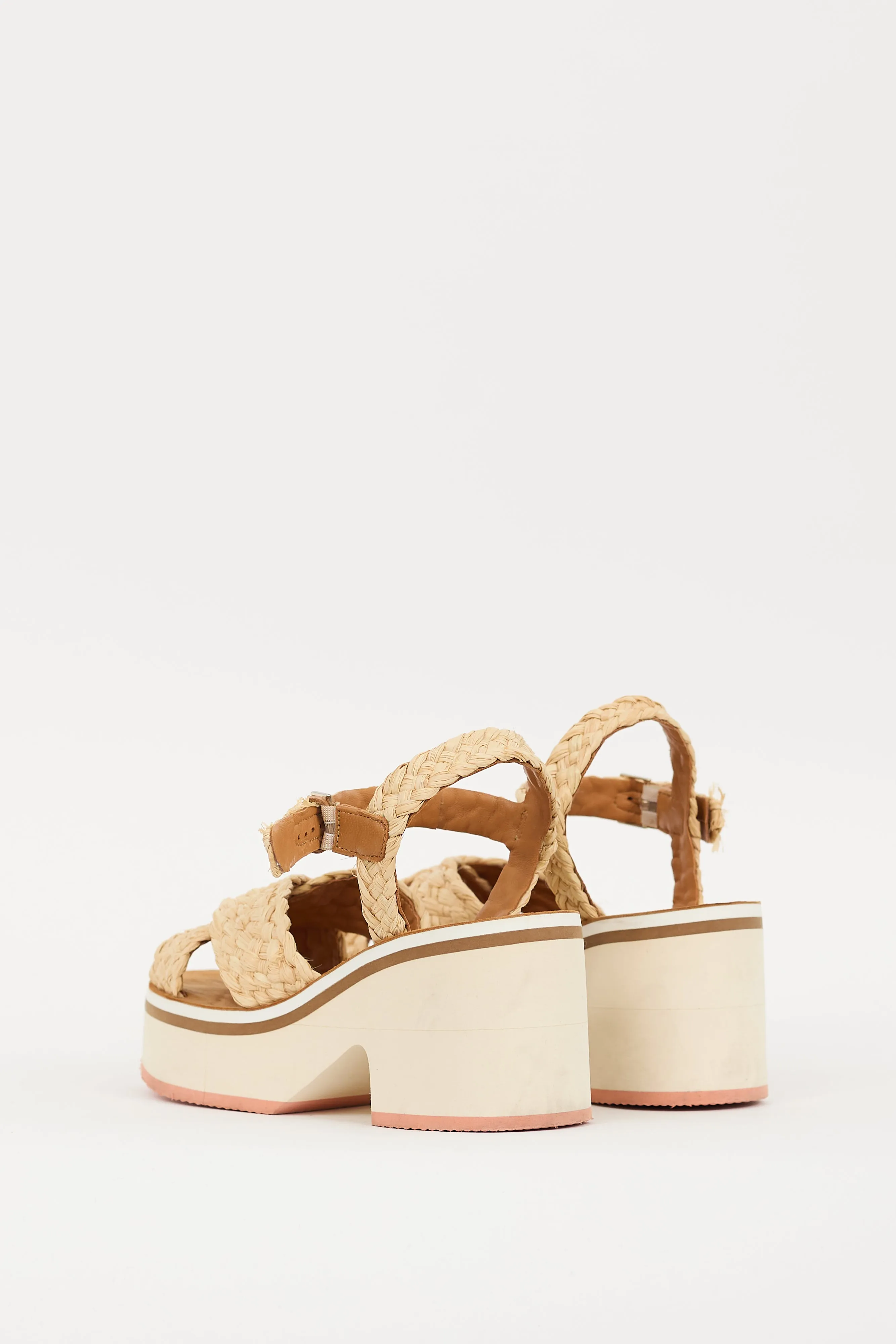 Beige & Multicolour Woven Strap Chrissy Sandal