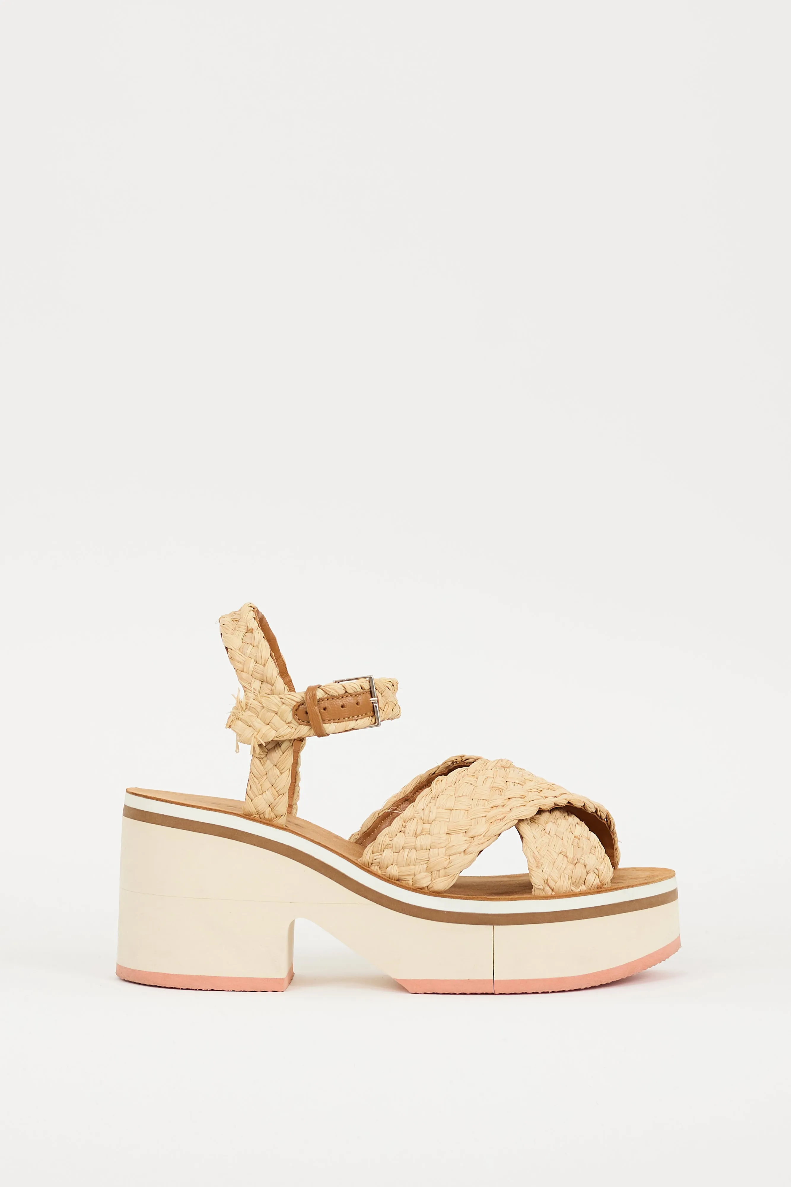 Beige & Multicolour Woven Strap Chrissy Sandal