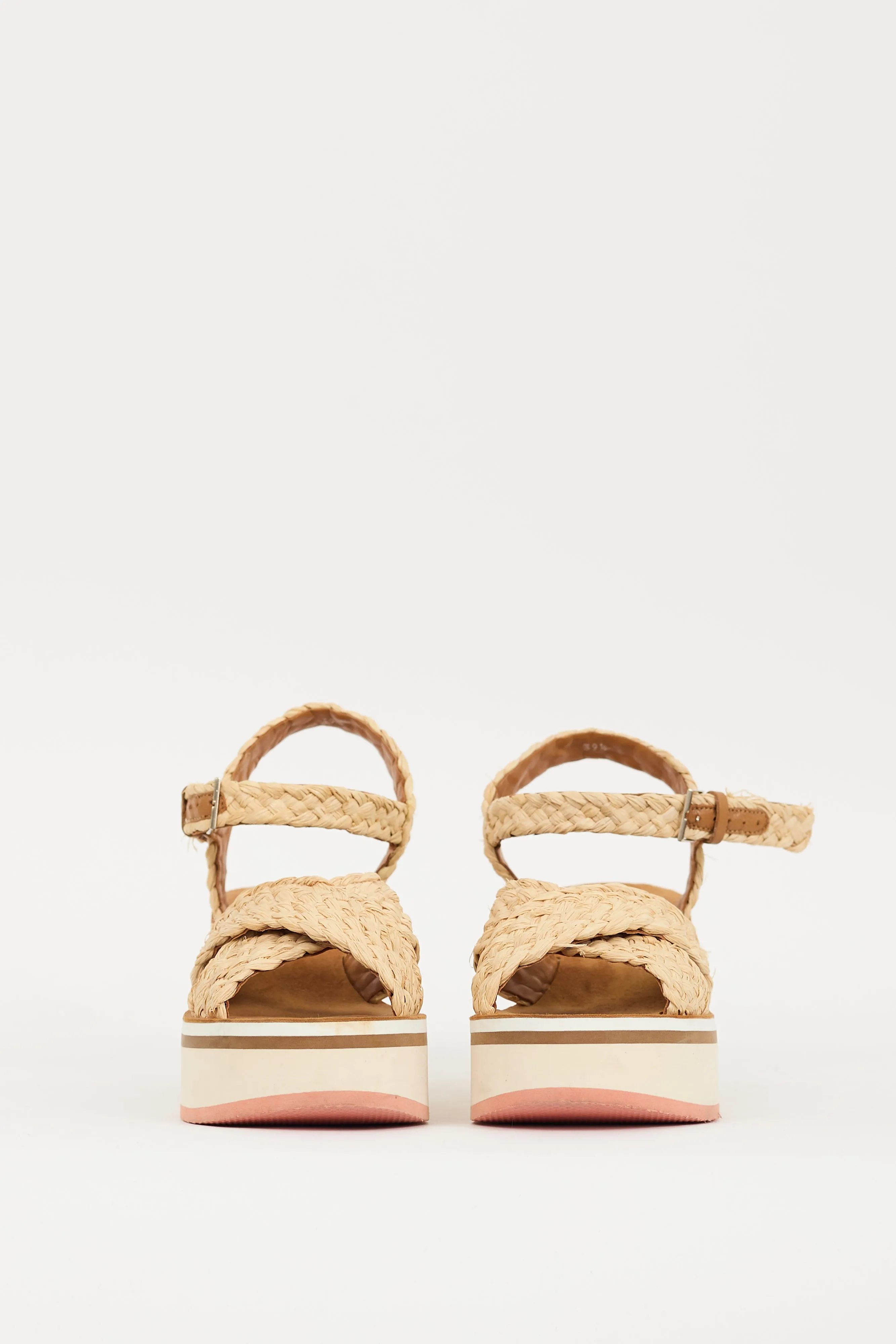 Beige & Multicolour Woven Strap Chrissy Sandal