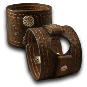 Bison Apple iWatch Leather Cuff Band with Celtic Snaps