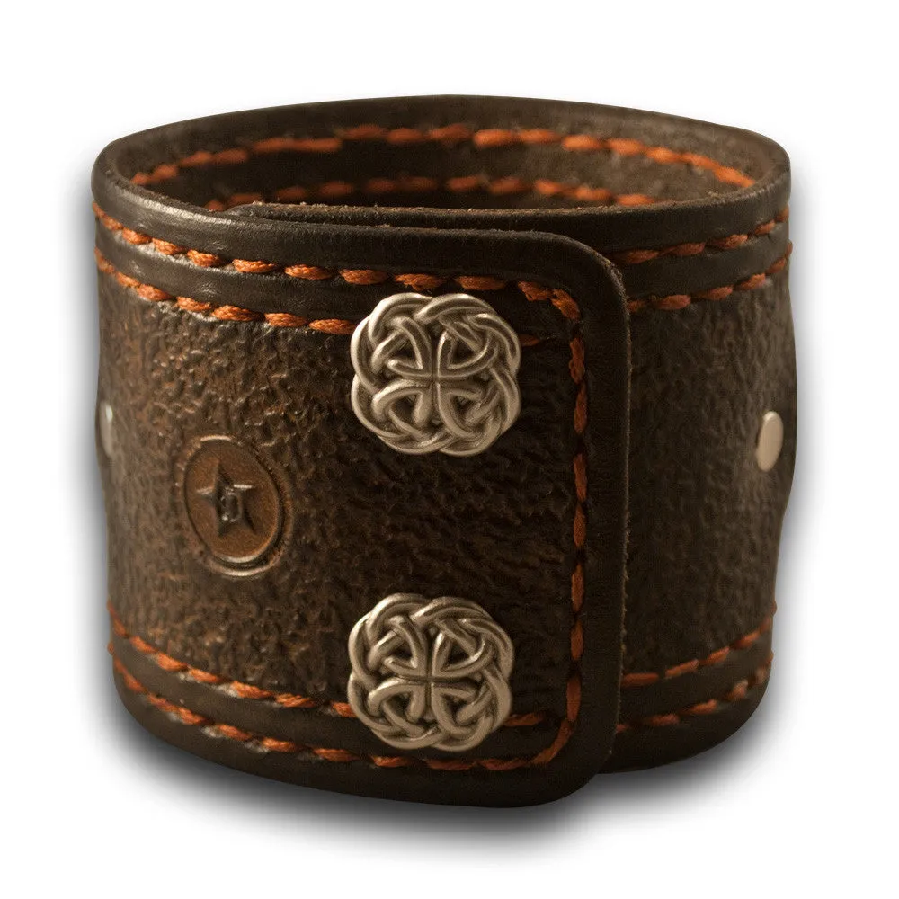 Bison Apple iWatch Leather Cuff Band with Celtic Snaps