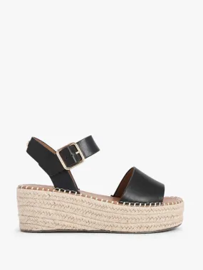 Black espadrille platform sandals