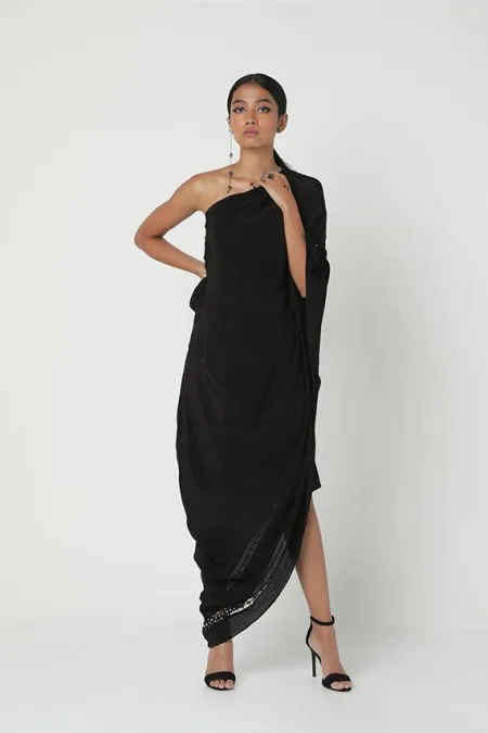 Black One Shoulder kaftan