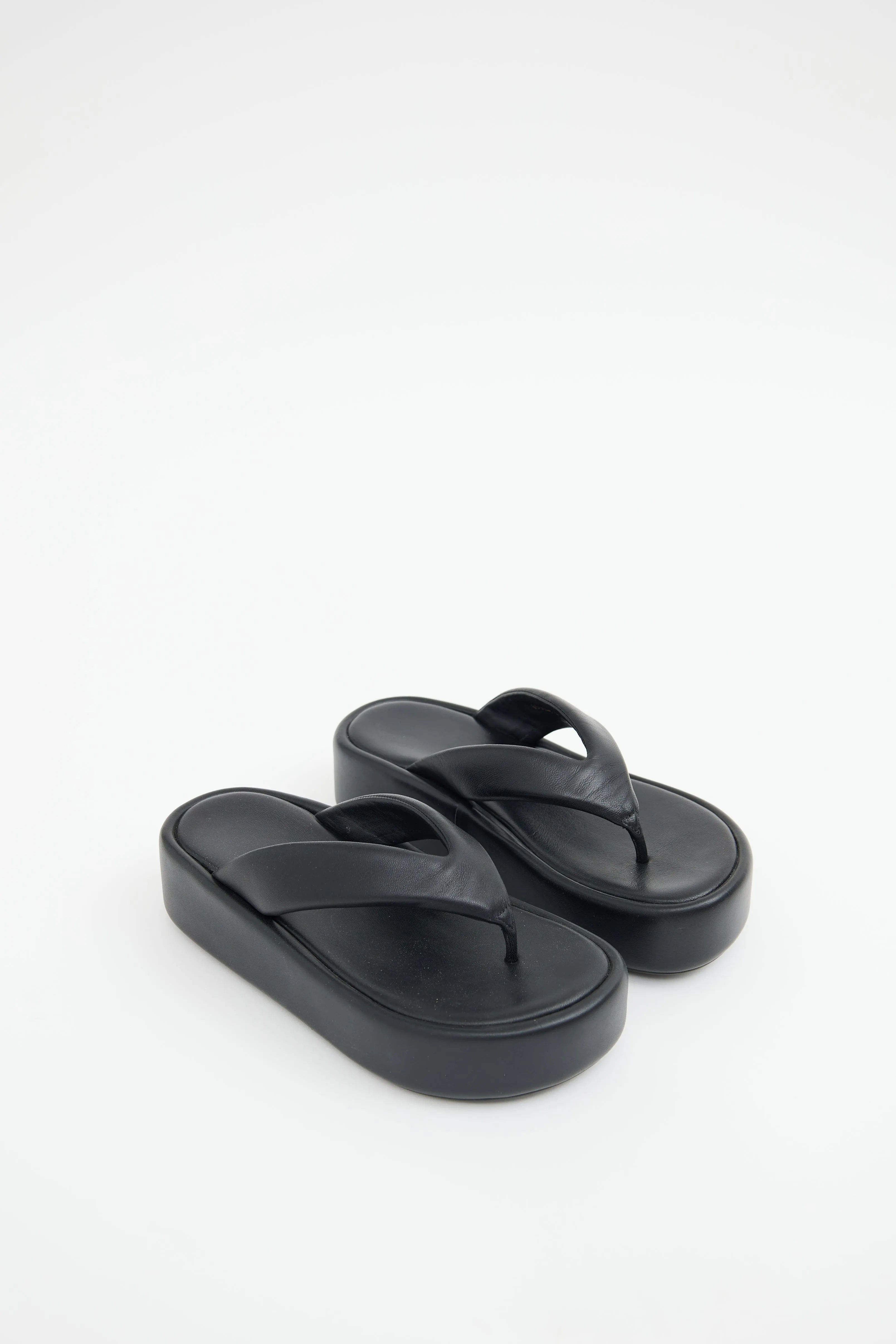 Black Platform Thong Sandal