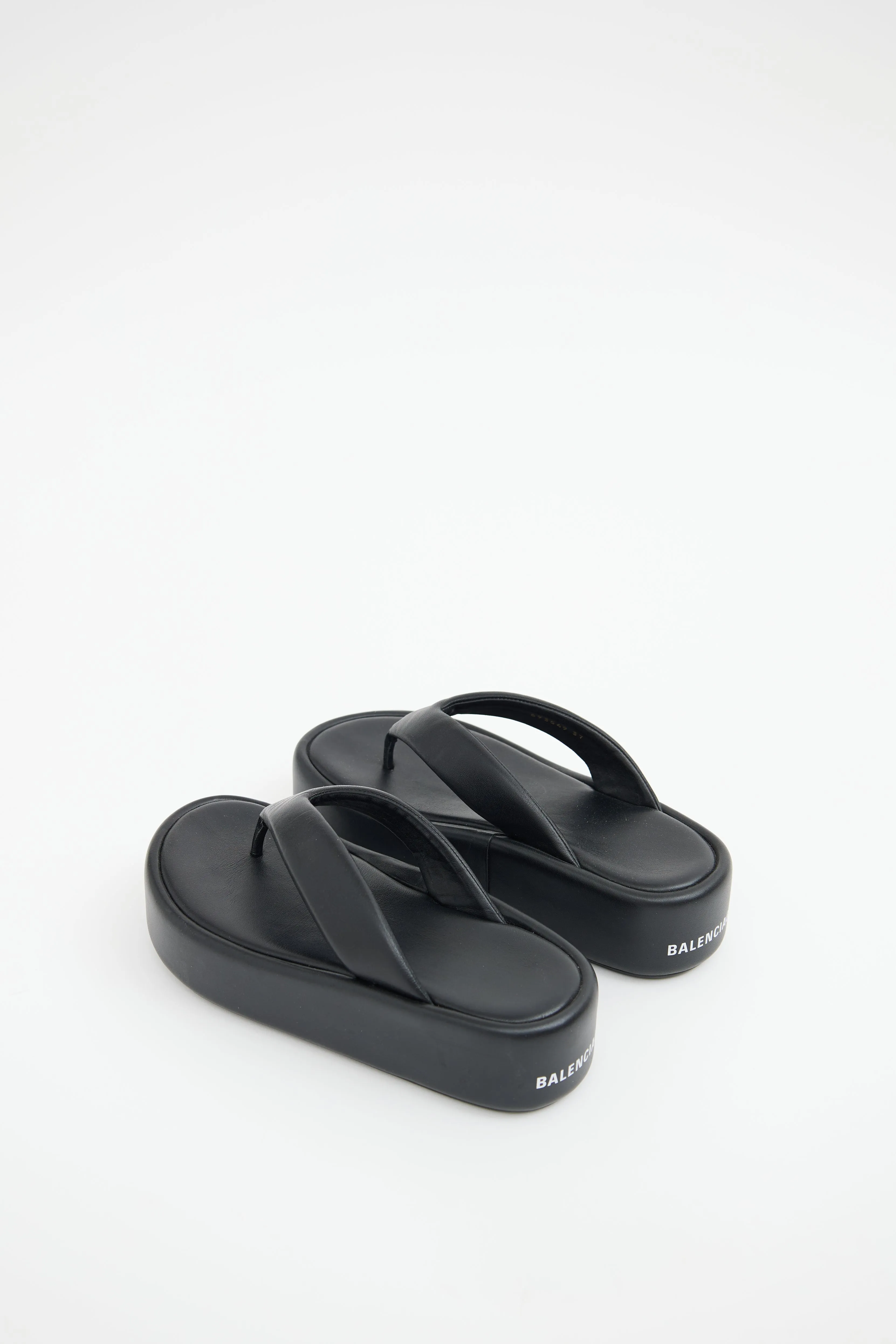 Black Platform Thong Sandal