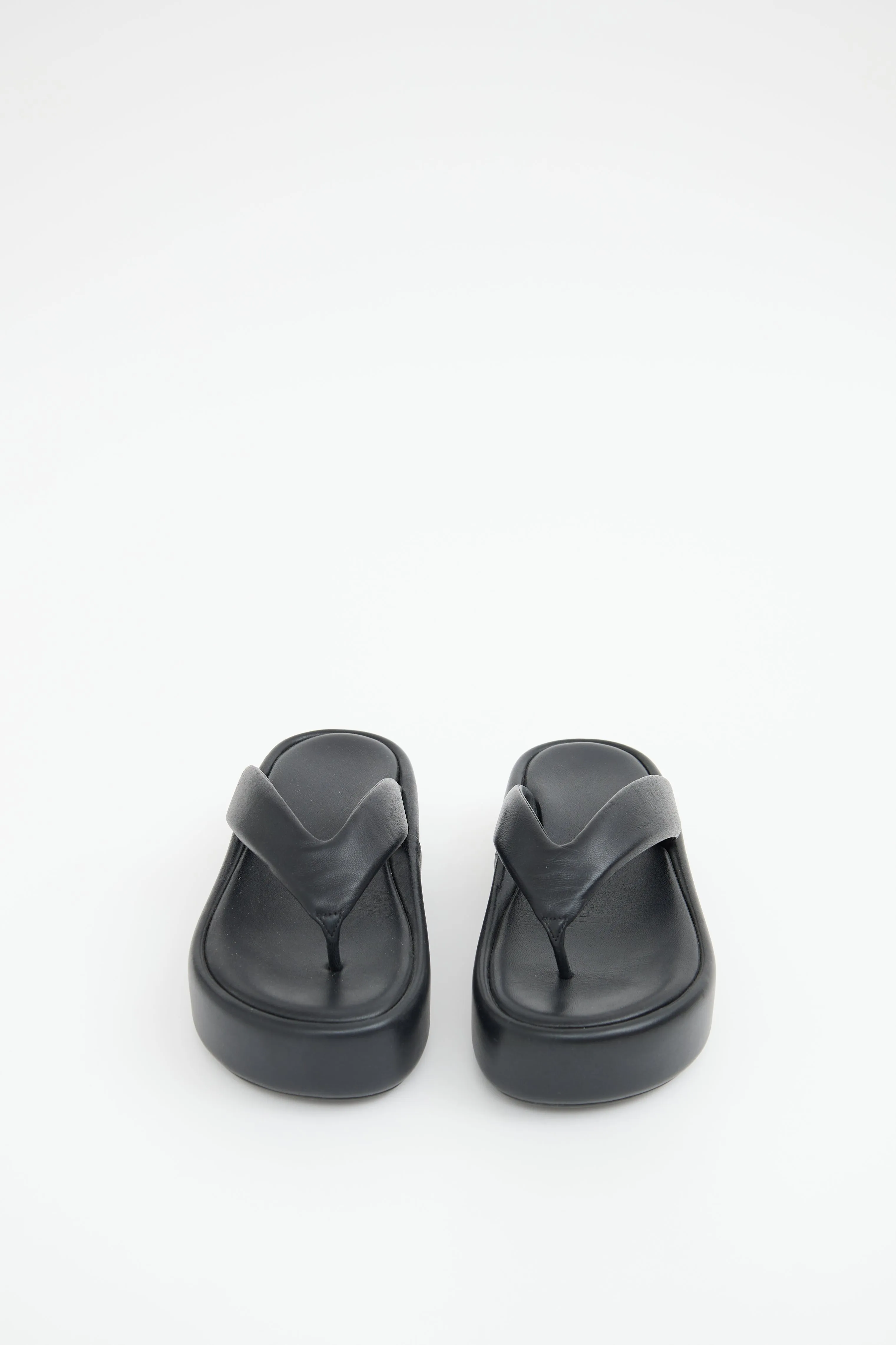 Black Platform Thong Sandal