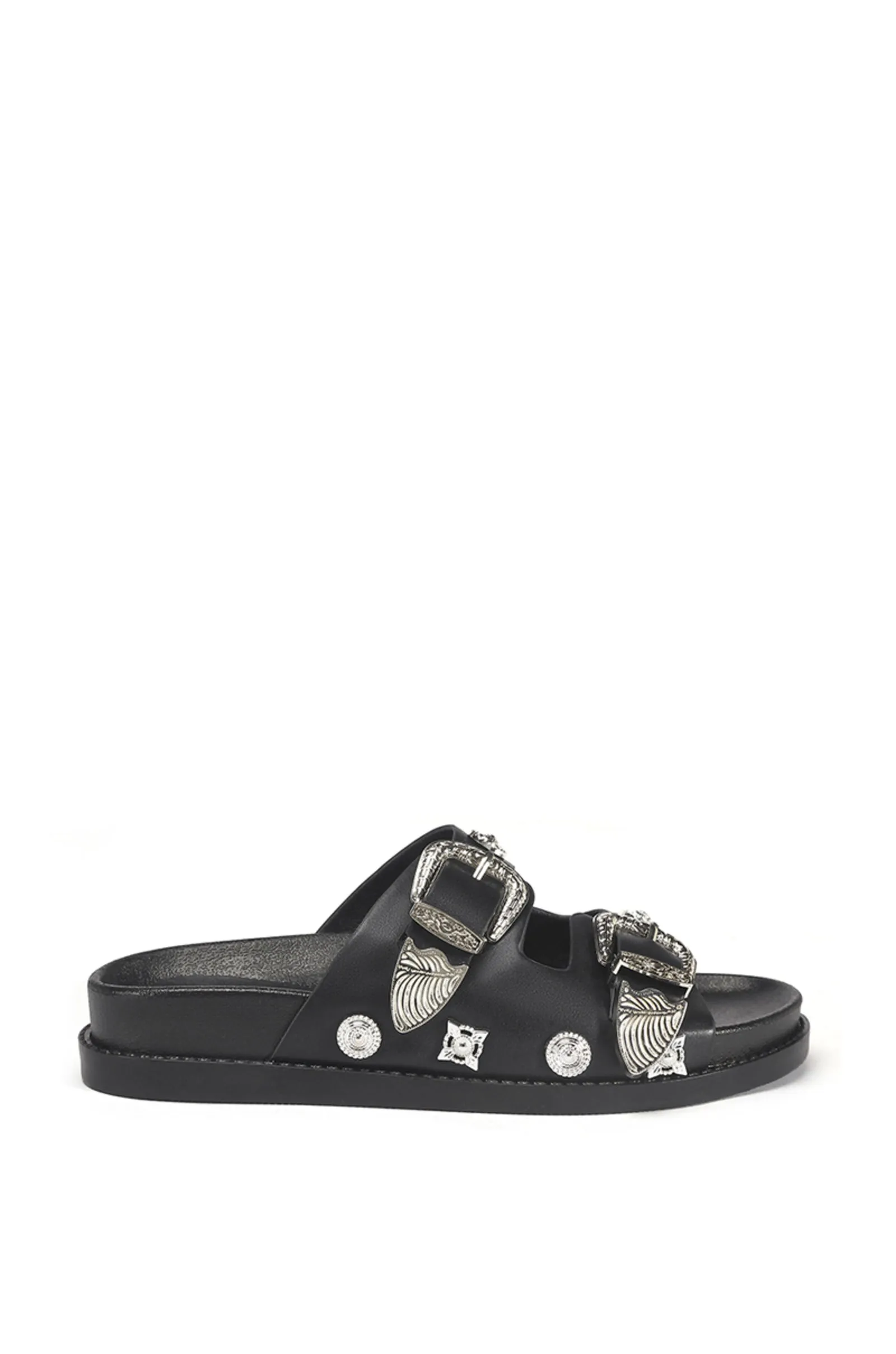 BOCARATON-BLACK STUDDED SANDAL