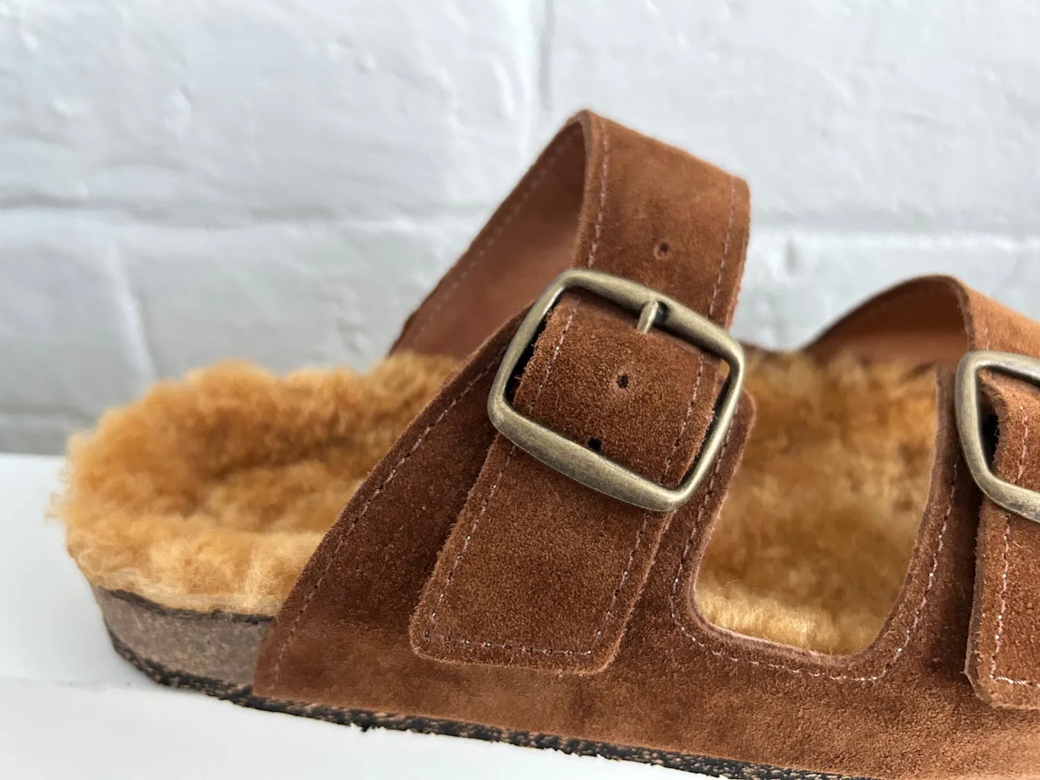 Bosabo - Cuir Velours Cognac   Mouton Camel