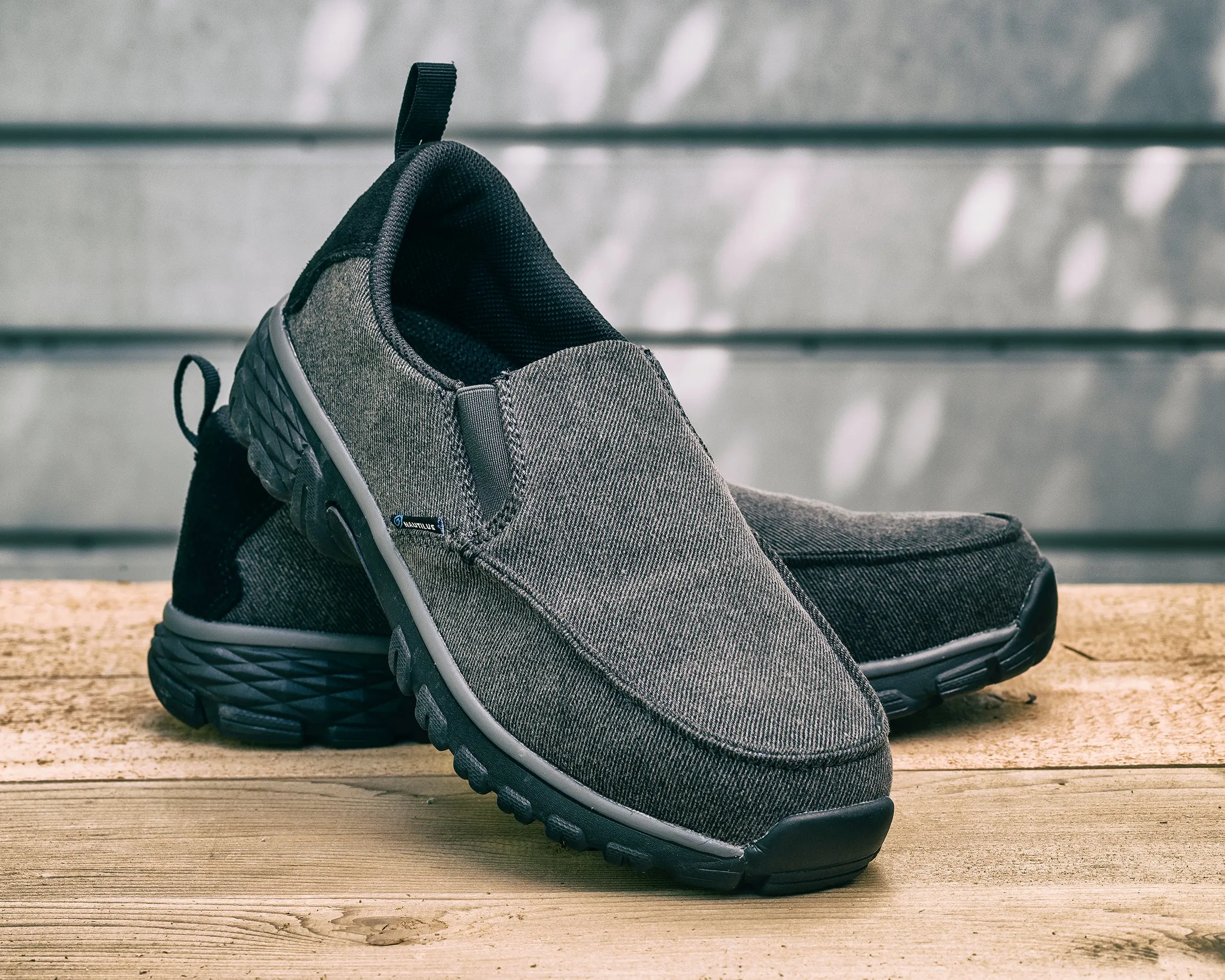 Breeze Charcoal Alloy Toe EH Slip-On Work Shoe