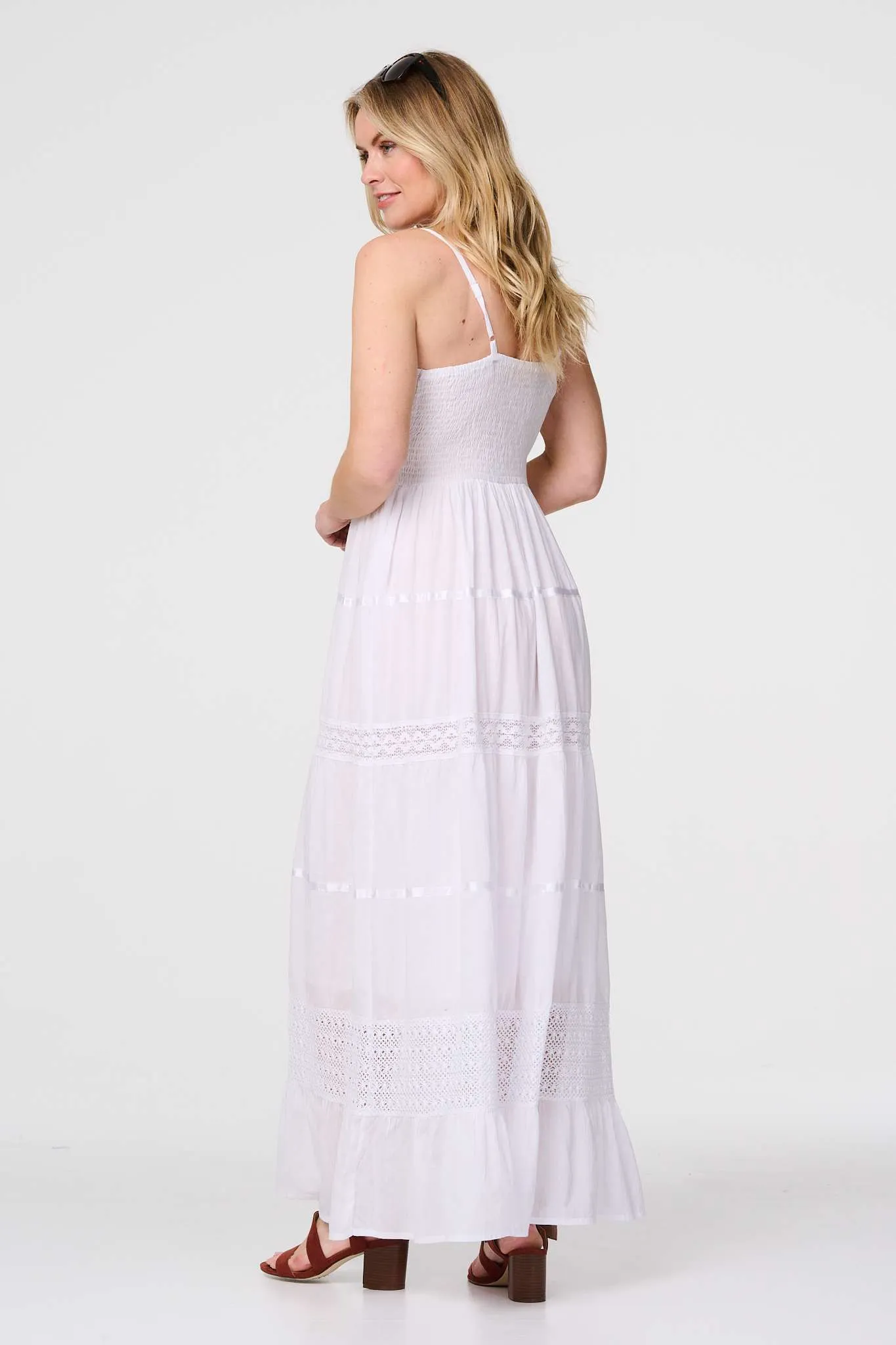 Broderie Anglaise Cami Maxi Dress