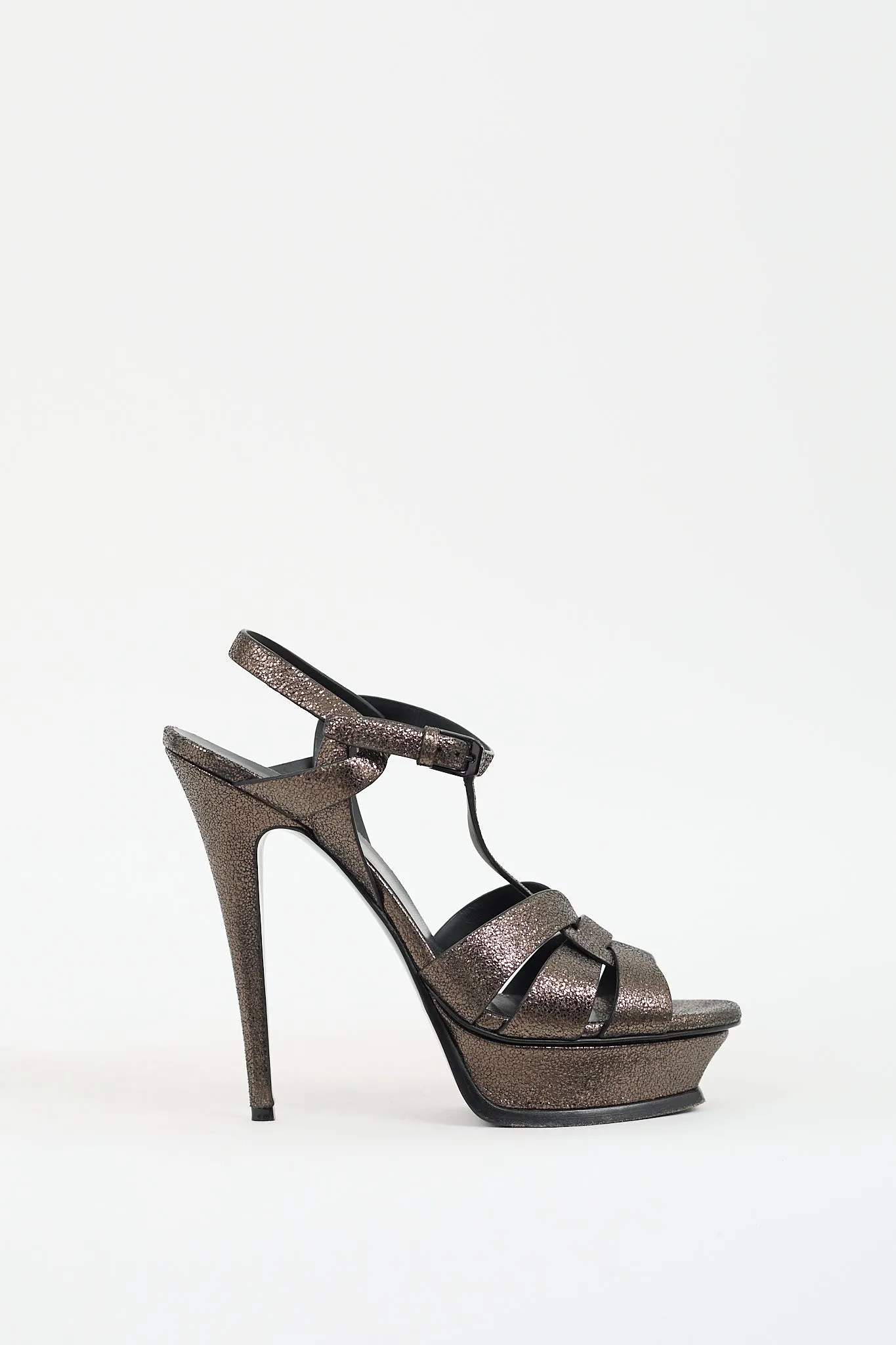 Bronze Leather Tribute Platform Sandal