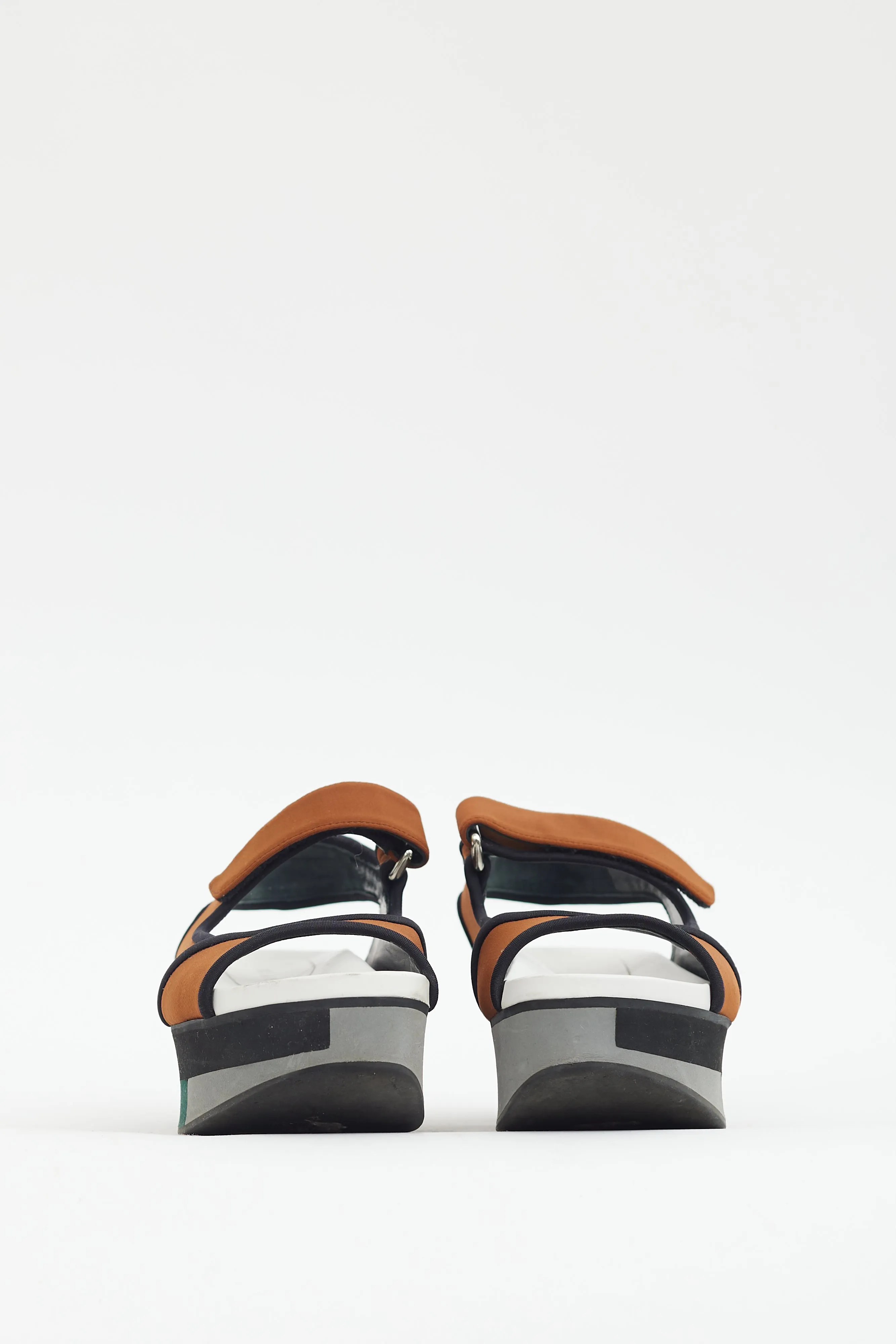 Brown & Multi Neoprene Platform Sandal