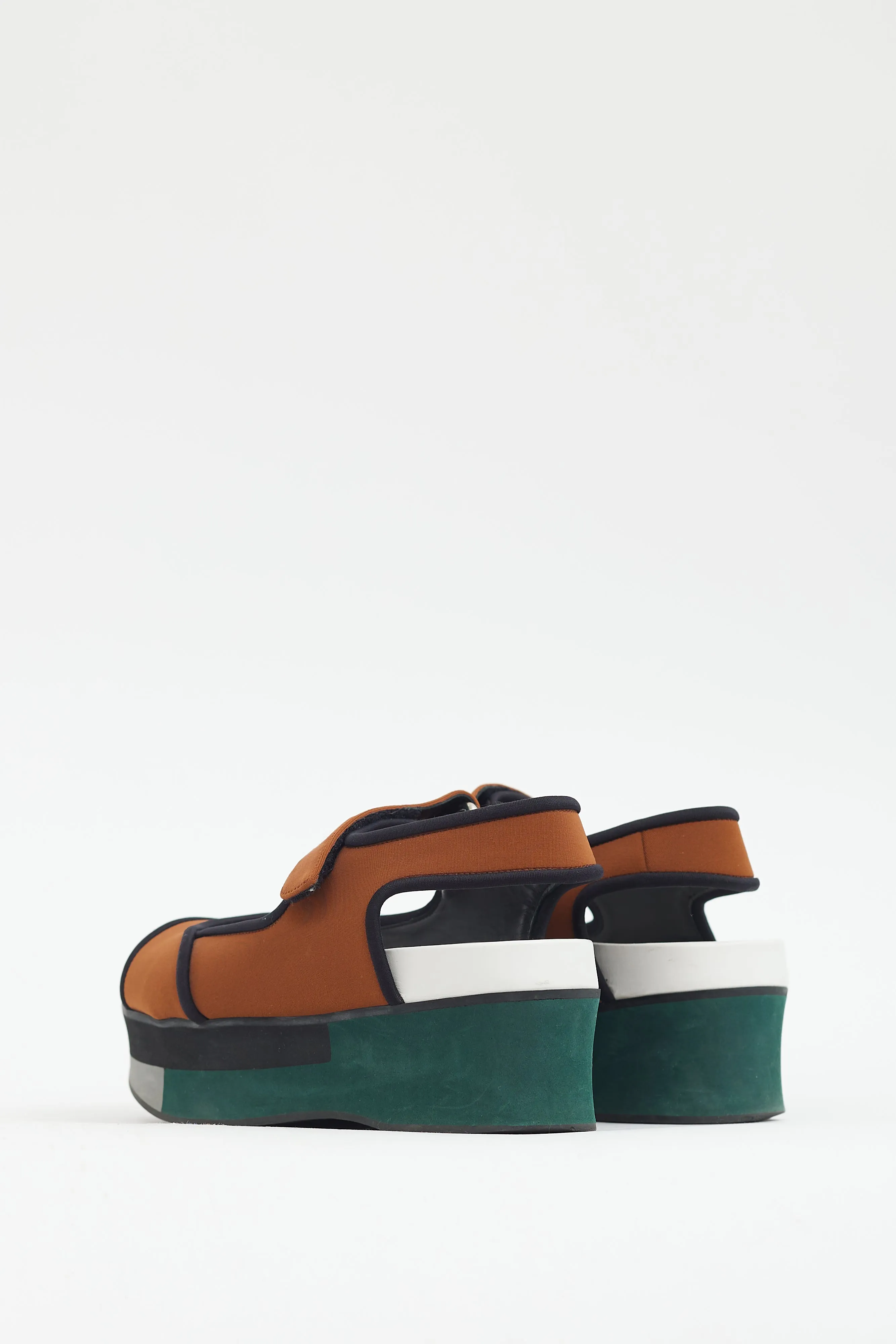 Brown & Multi Neoprene Platform Sandal