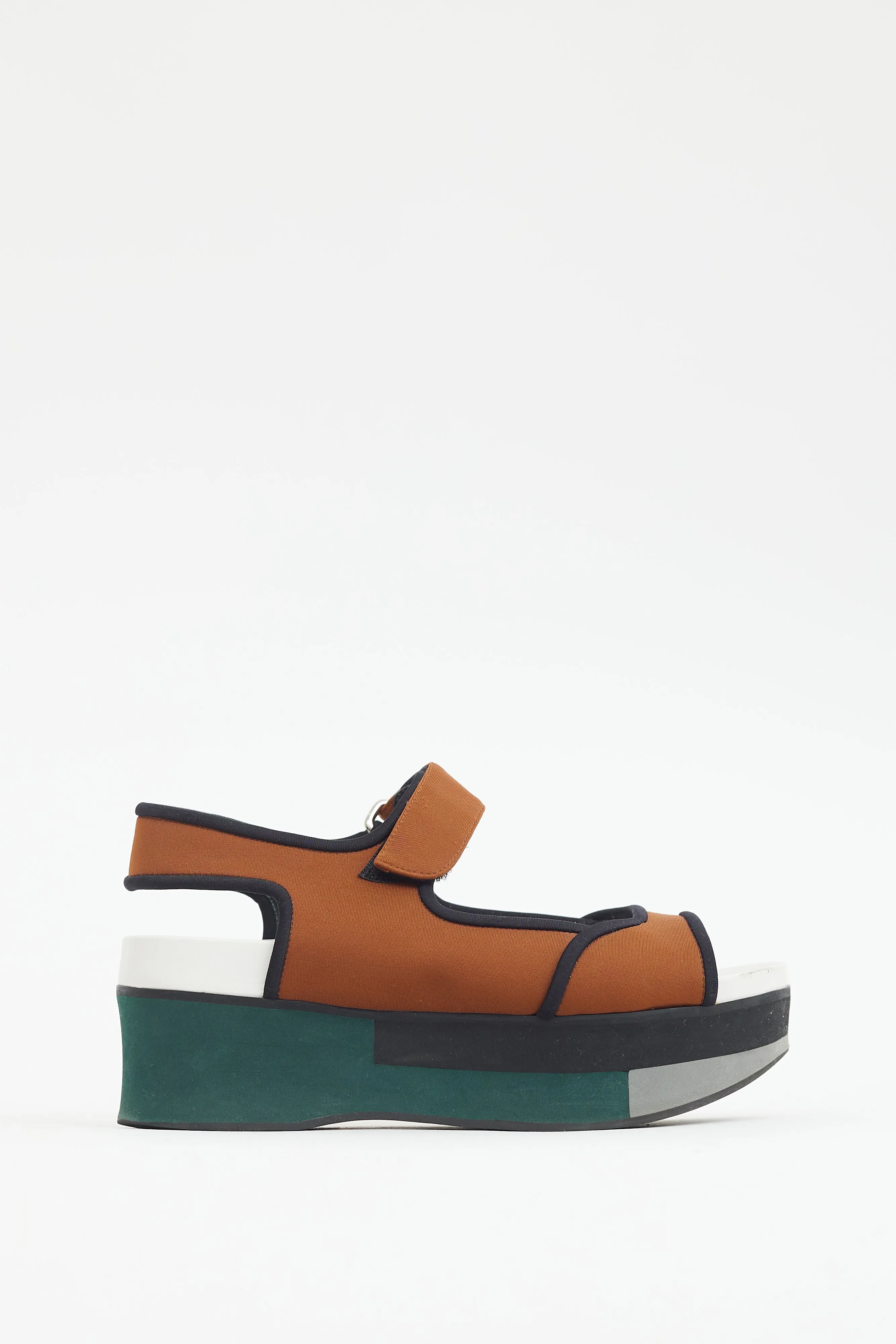 Brown & Multi Neoprene Platform Sandal