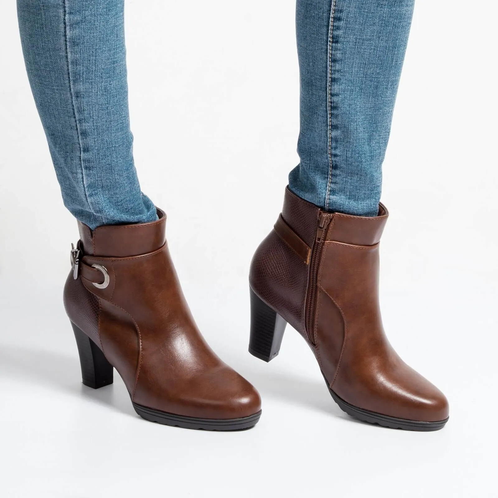 Buckle Strap Ankle Boots