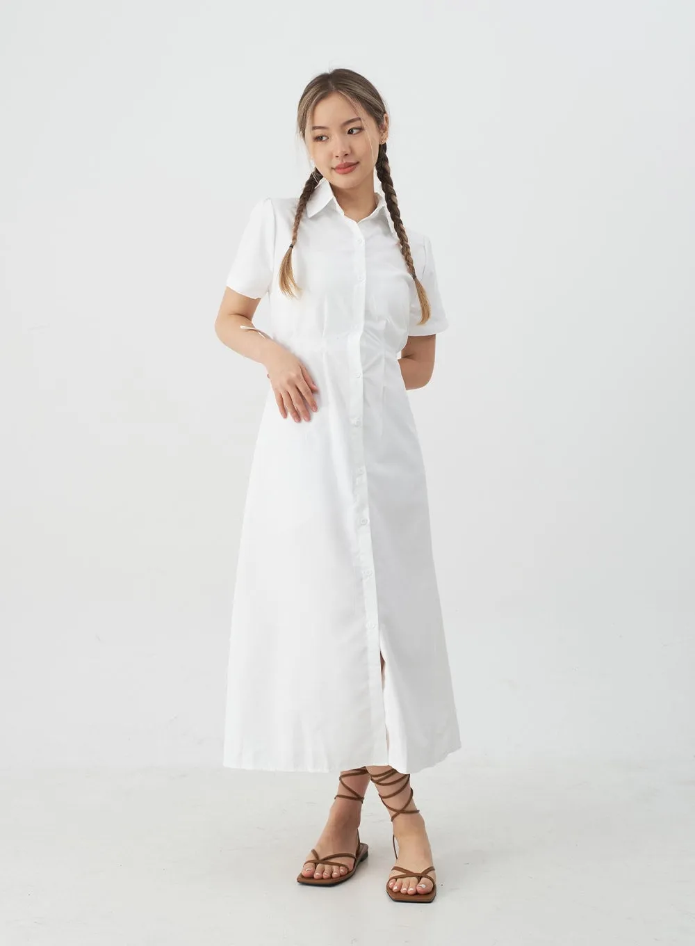 Button-Down Maxi Shirt Dress CJ10