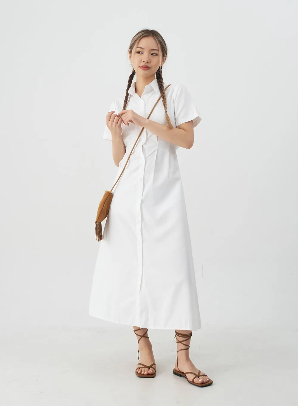 Button-Down Maxi Shirt Dress CJ10