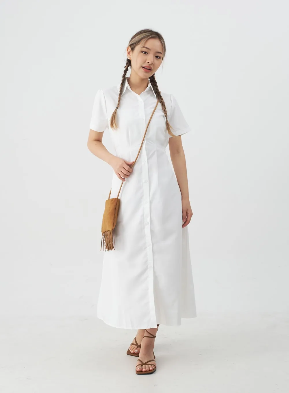 Button-Down Maxi Shirt Dress CJ10