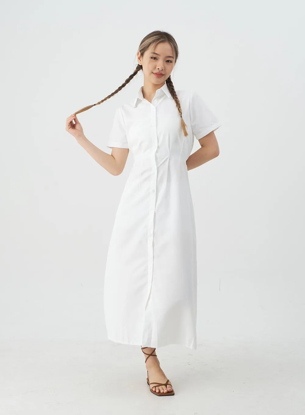 Button-Down Maxi Shirt Dress CJ10