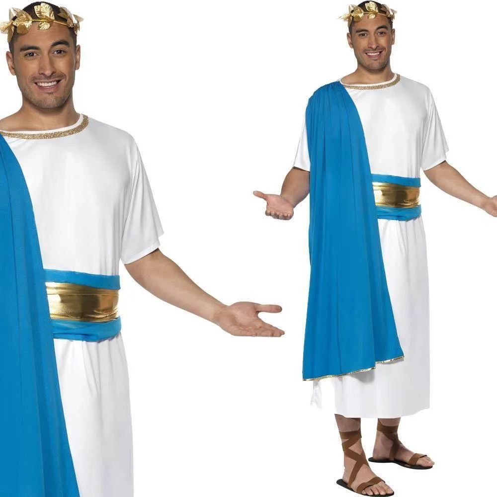 Caesar Men's Costume Roman Toga Fancy Dress Greek Party Outfit