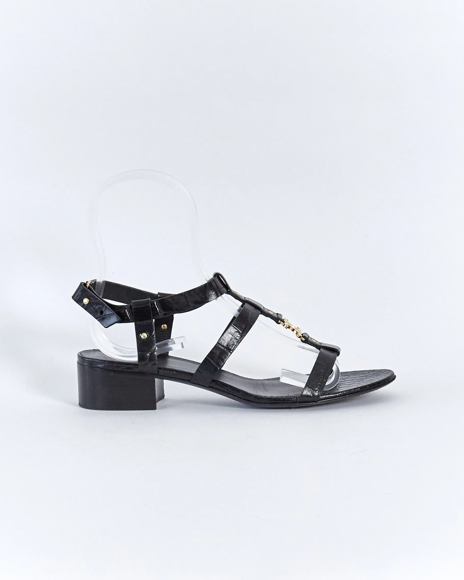 Celine 'triomphe' gladiator sandals, black, 38.5