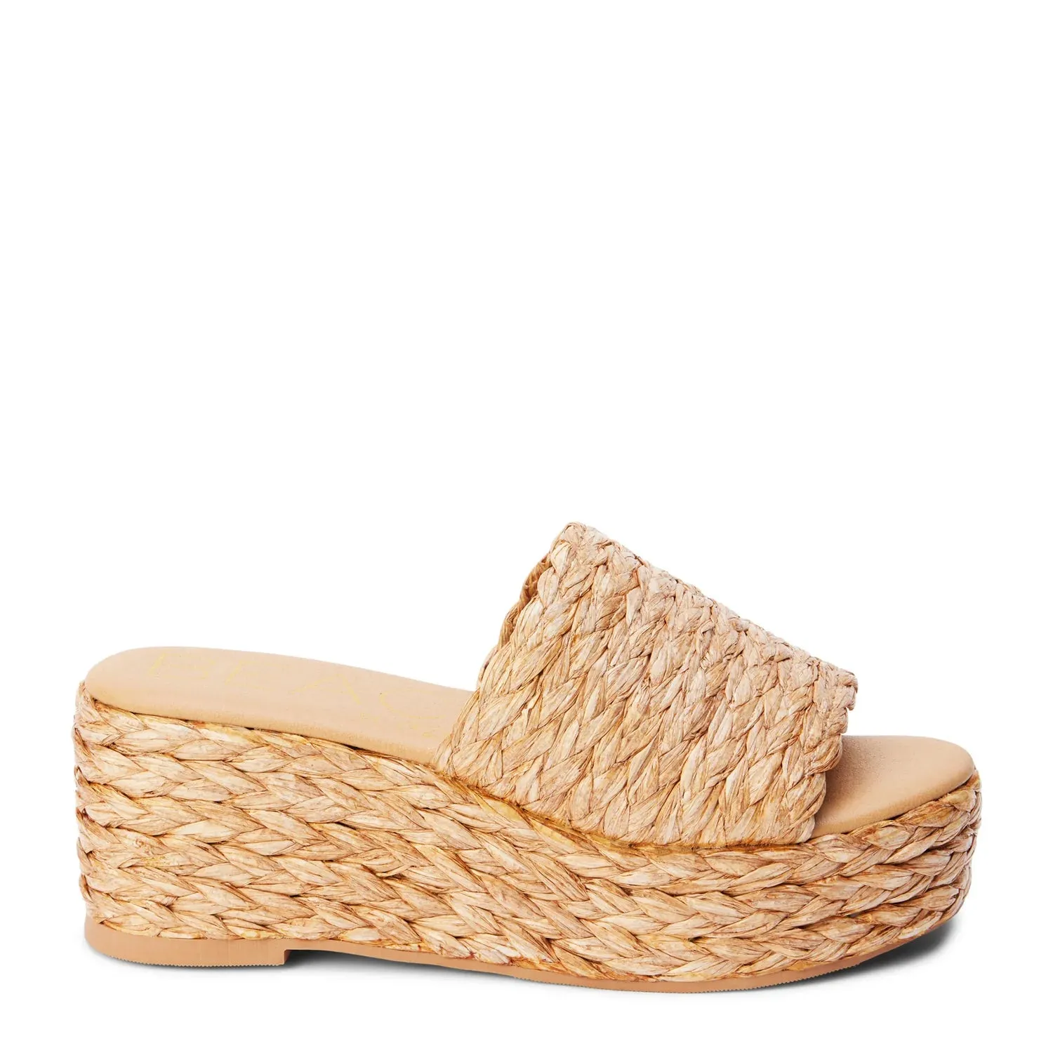 Cognac Peony Platform Sandals