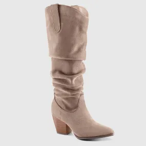 Cowboy Pull On Wide Calf Slouchy Boots