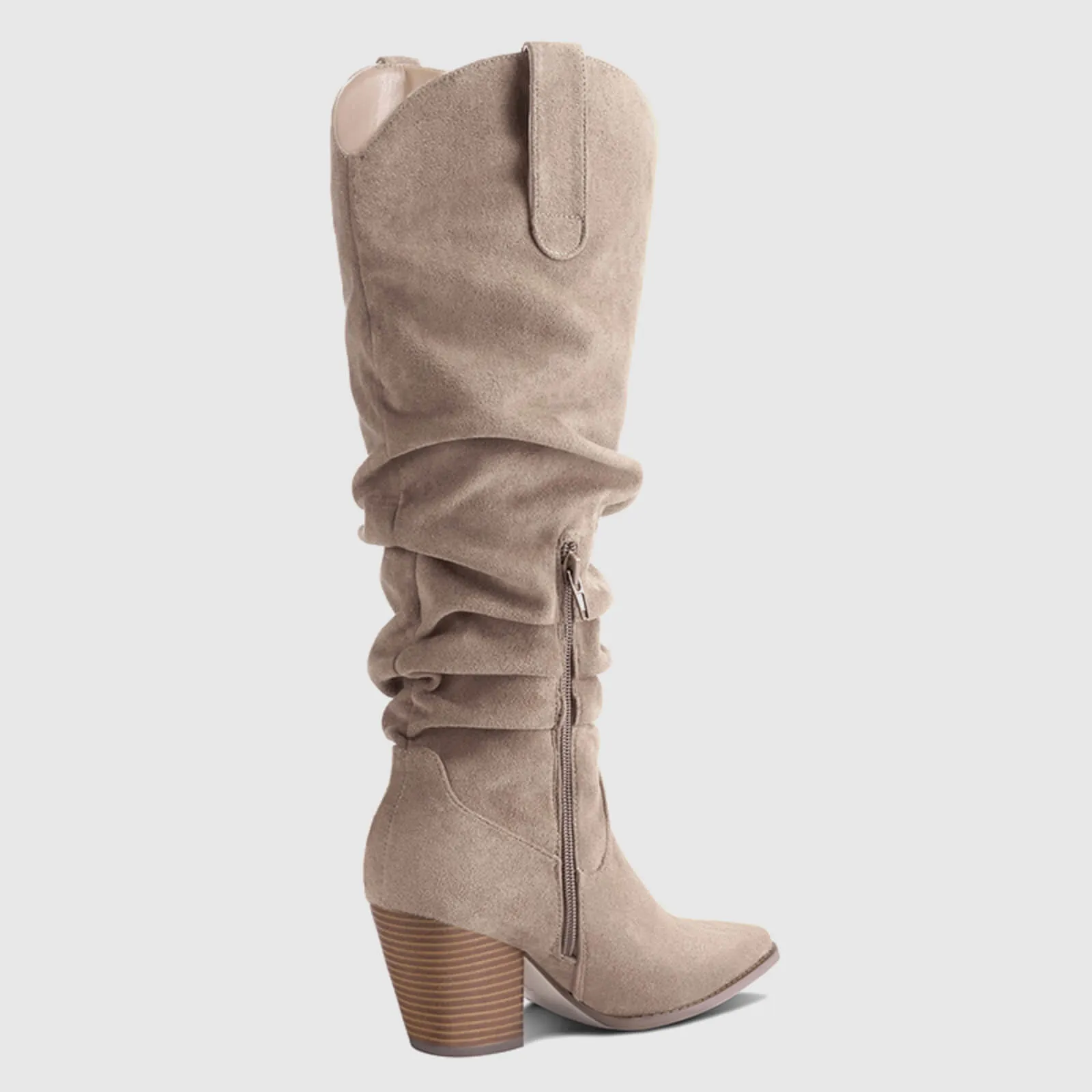 Cowboy Pull On Wide Calf Slouchy Boots