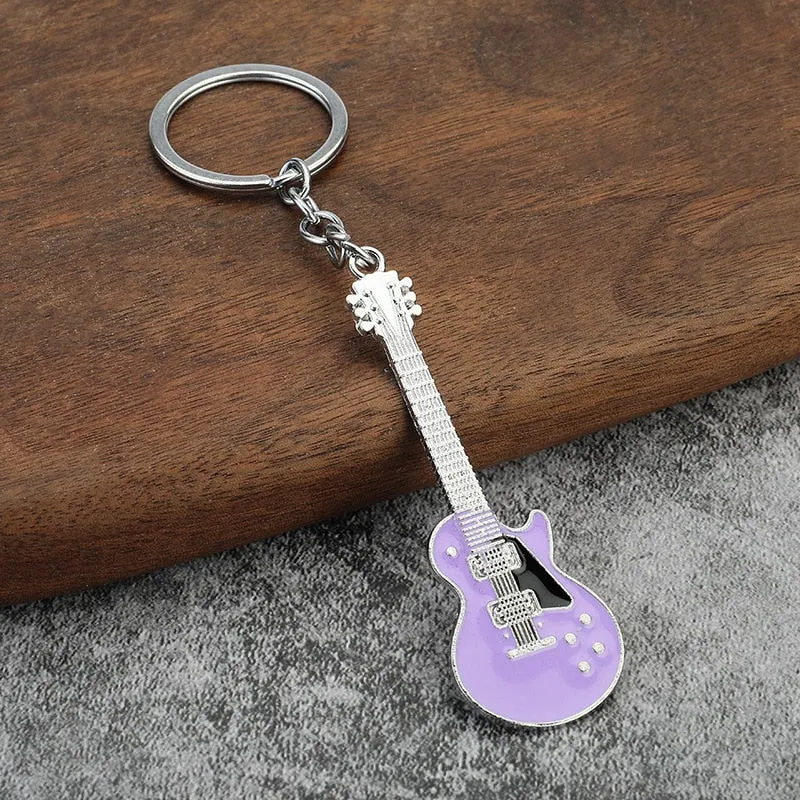 Creative Musical Instrument Pendant Event Gift Bag Pendant Metal Lacquer Guitar Keychain