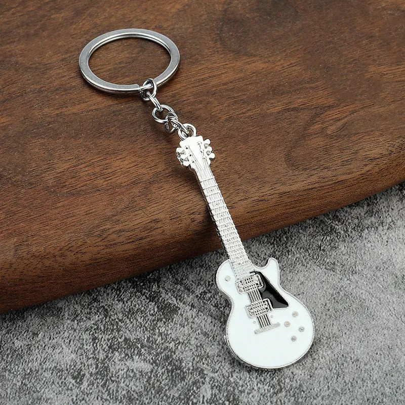 Creative Musical Instrument Pendant Event Gift Bag Pendant Metal Lacquer Guitar Keychain