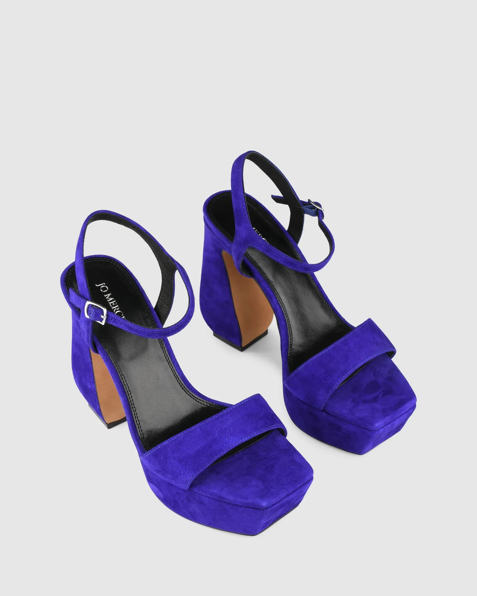 DELPHINA HIGH HEEL PLATFORM SANDALS ULTRA VIOLET SUEDE