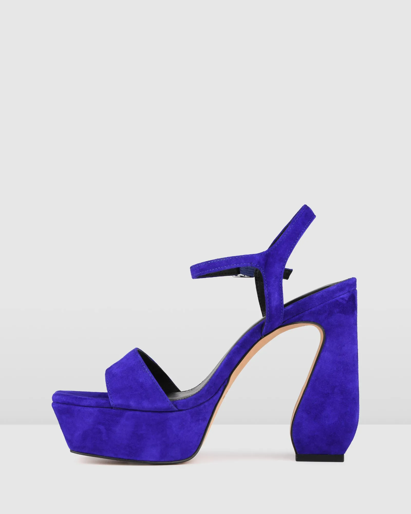 DELPHINA HIGH HEEL PLATFORM SANDALS ULTRA VIOLET SUEDE