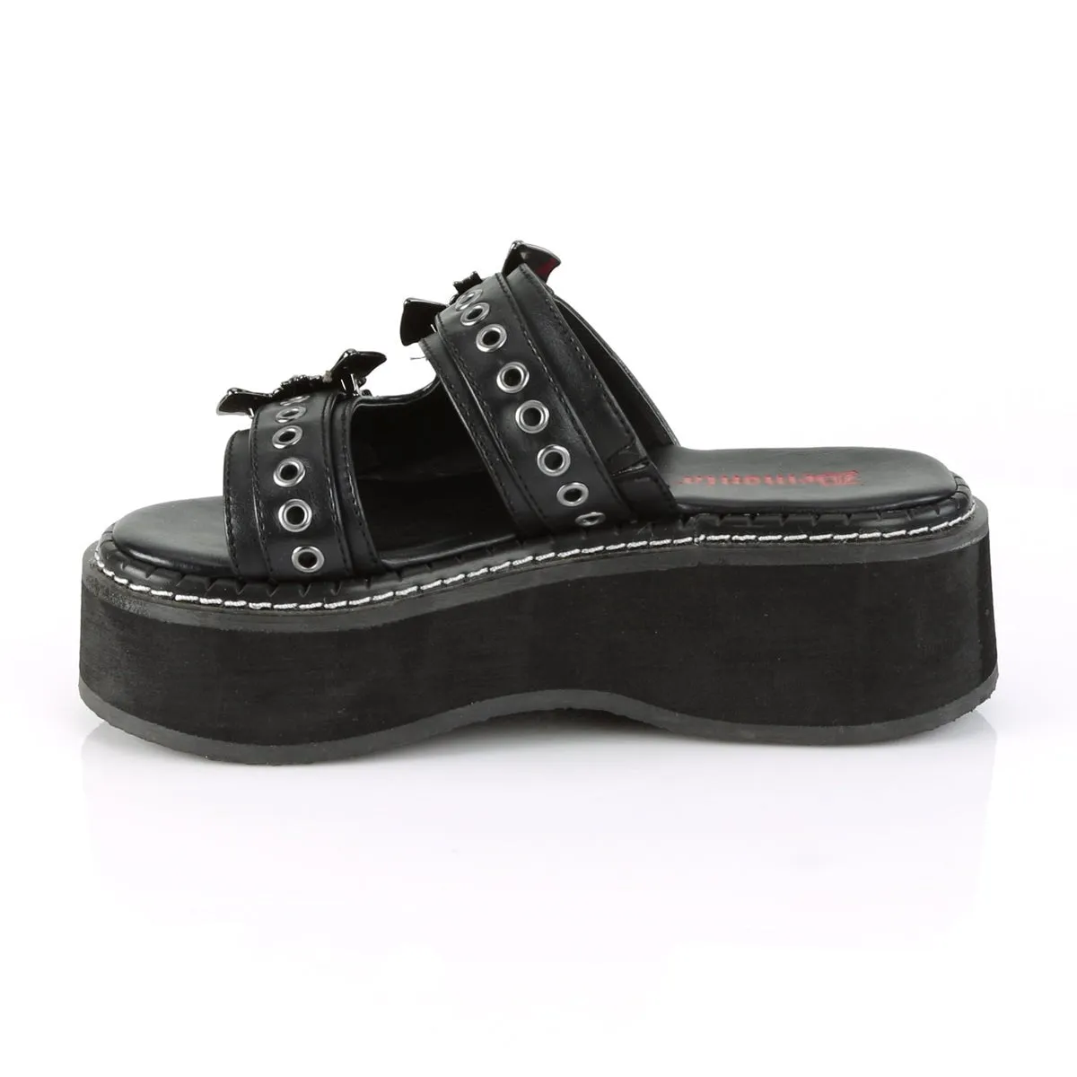 Demonia EMILY-100 | Black Vegan Leather Sandals