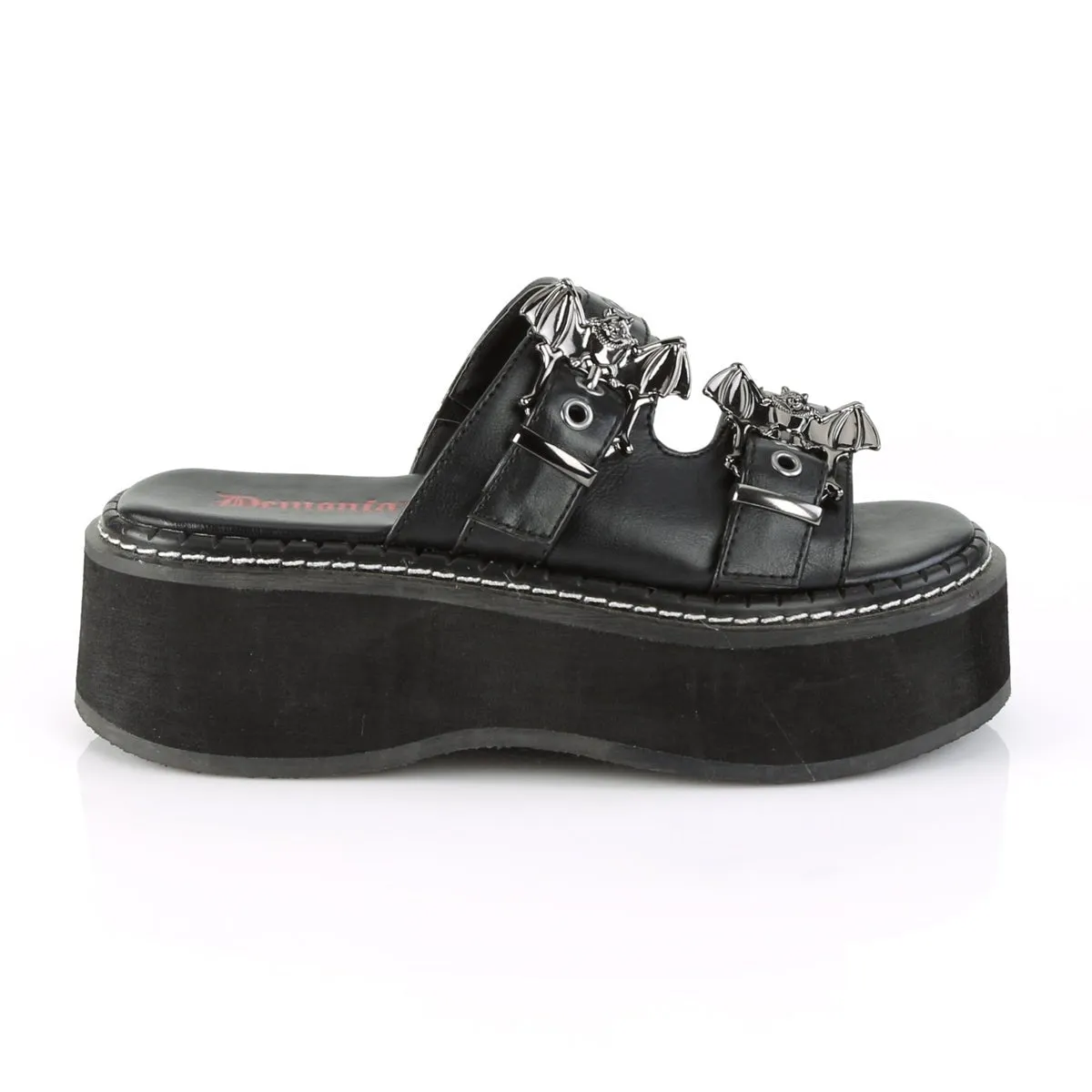 Demonia EMILY-100 | Black Vegan Leather Sandals